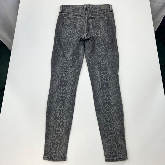 Level 99 Snake Print Gray Skinny Jeans Mid Rise Size 27 Waist - Picture 7 of 9